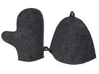 Банный набор из шапки и рукавицы Renew, серый