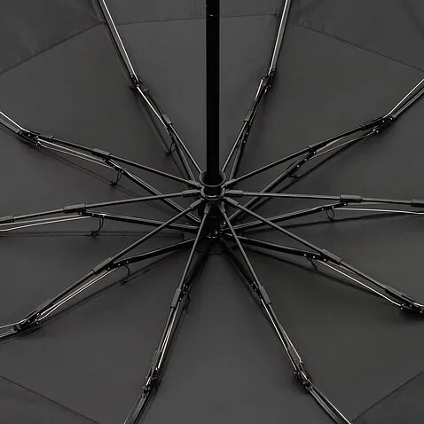 Зонт обратного сложения twoGether с двойным куполом, черный