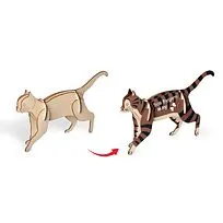 Деревянный 3d пазл Котик