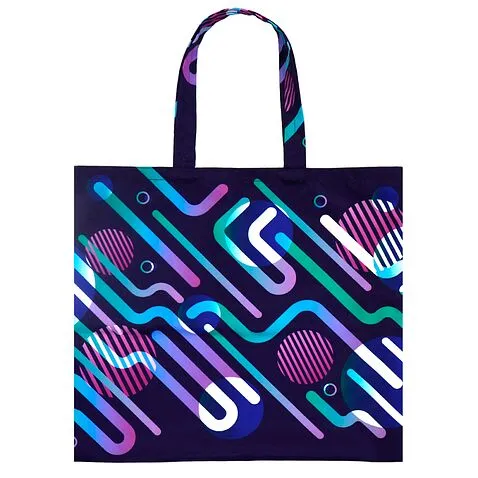 Сумка для покупок Бэгис с полноцветной печатью, длина ручек 50 см