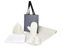 Банный набор с килтом Healing, мужской, белый