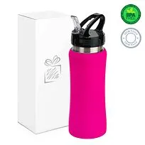 Металлическая термоизолирующая бутылка для воды 600 ml, HB01RO, розовый