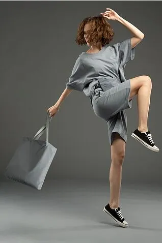 Шопер B4, серый с серыми ручками