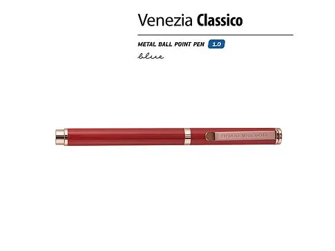 Ручка металлическая шариковая Venezia Classico, красный