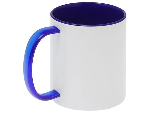 Керамическая кружка со стеклянной ручкой для сублимации Charm, синий
