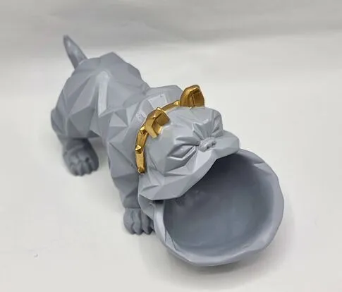 Статуэтка хранитель Бульдог, серый