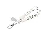 Брелок-браслет Bohemian c тканевым держателем для телефона, бело-черный