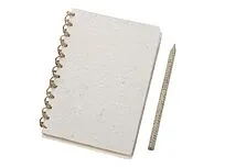 Живой блокнот А5 с бумажным карандашом и семенами цветов микс, белый