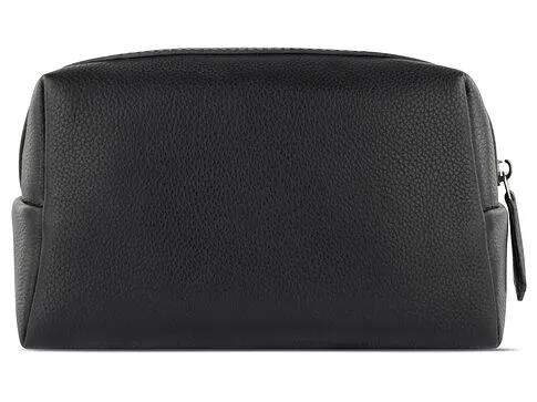 Косметичка BUGATTI Bella, чёрная, воловья кожа/полиэстер, 19х8,5х11 см