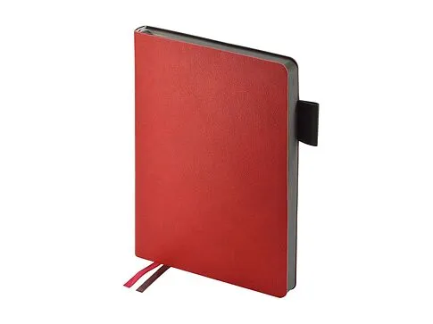 Ежедневник А5 датированный Boston 2026, красный с серым обрезом