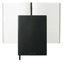 Блокнот с богатой и гладкой текстурой обложки Note pad A4 Stripe Soft Black, черный