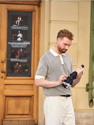 Складной зонт наоборот Savelight со светоотражающим кантом