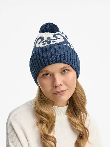 Шапка Wintertude, синяя с белым