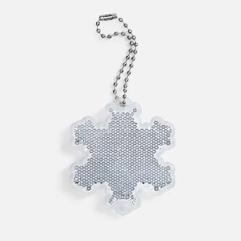 Пешеходный светоотражатель с цепочкой «Снежинка», белый Пешеходный светоотражатель с цепочкой «Снежинка», белый