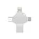 USB-флешка на 64 Гб 4 в 1 поворотный механизм, c дополнительными разъемами MicroUSB, TypeC и Lightning, серебристый
