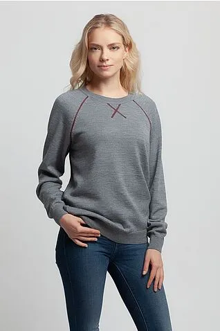 Джемпер Stitch с контрастной отделкой, серый с бордовым