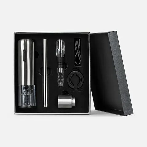 Винный набор Veritas, черный с серебристым