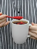 Кружка с ложкой Cheer Up, белая с белой