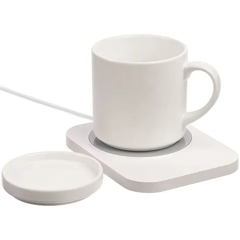 Кружка с подогревом и беспроводной зарядкой dualBase plus, белая