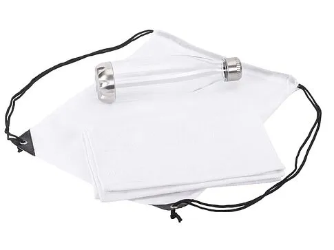 Спортивный набор с бутылкой и полотенцем Beginner, белый