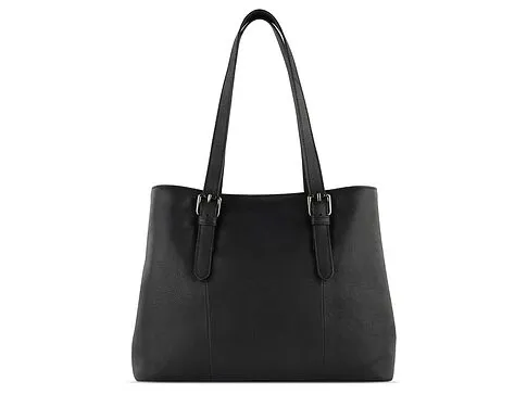 Сумка женская BUGATTI Bella, чёрная, воловья кожа/полиэстер, 33х14х25 см