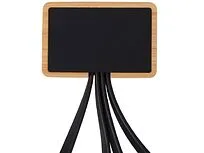 Кабель 3-в-1 с подсветкой лого Reedia S6, бамбук, черный