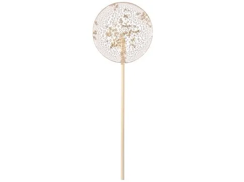 Леденец Круг прозрачный из изомальта с серебристой посыпкой, 30 гр.