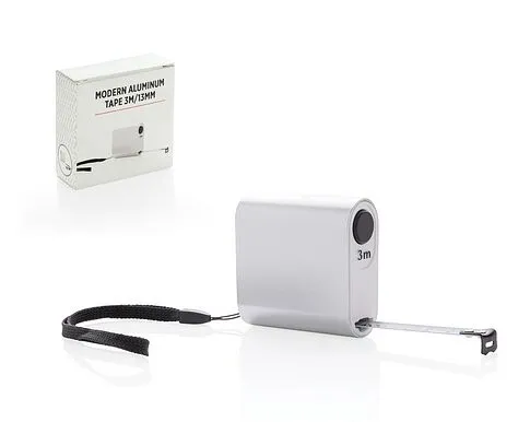 Стильная рулетка Modern с измерительным полотном длиной 3 м и шириной 13 мм в алюминиевом корпусе, серебристый Стильная рулетка Modern с измерительным полотном длиной 3 м и шириной 13 мм в алюминиевом корпусе, серебристый