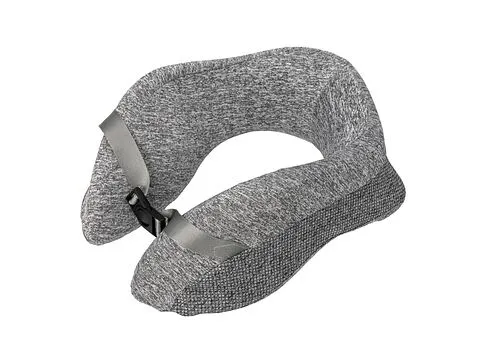 Подушка TORBER, дорожная, с эфектом памяти, серая, полиэстер, 20х27х10 см