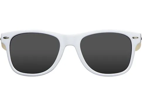 Солнцезащитные очки Rockwood с бамбуковыми дужками в сером футляре, белый