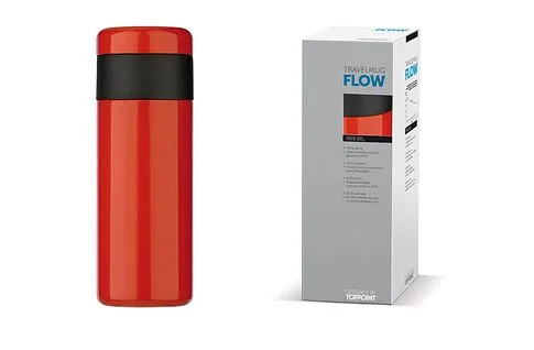 Двухстенная вакуумная бутылка FLOW Toppoint design 400 мл, красный