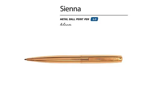 Ручка металлическая шариковая Sienna, золотистый