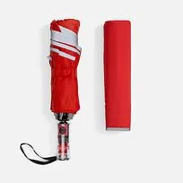 Зонт наоборот складной Futurum со светоотражающим кантом, красный