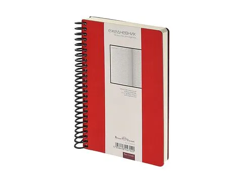 Ежедневник недатированный на спирали А5 Agenda, красный (Р)