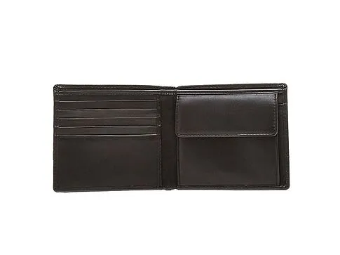 Портмоне BUGATTI Atlanta, чёрное, натуральная воловья кожа, 10,5х1х9 см