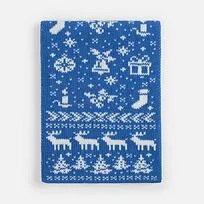 Шарф Holidale, синий с молочным