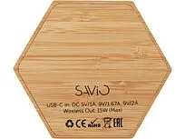 Беспроводное зарядное устройство Gex, 15 Вт, бамбук