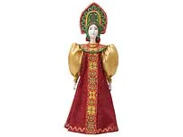 Подарочный набор: кукла фарфоровая, крем-мед, красный