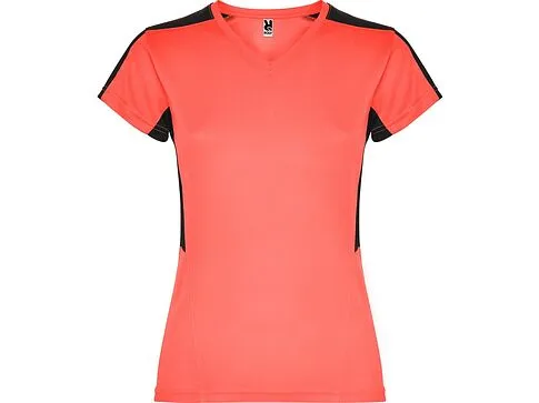 Футболка Suzuka женская, неоновый коралловый/черный