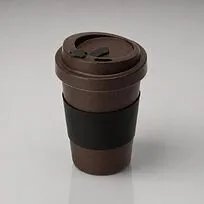 Стакан из кофе с силиконовой манжетой Latte, коричневый (Р)