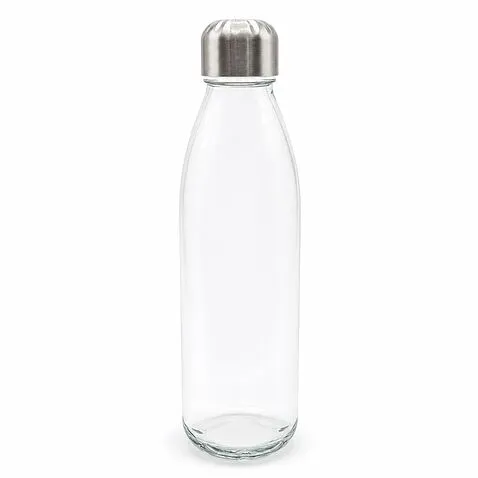 Бутылка стеклянная с манжетой и держателем Glassy, чёрная