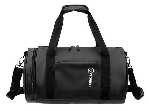 Сумка спортивная TORBER Mobi, чёрный, полиэстер 900D с PU покрытием, 45 х 25 х 25 см