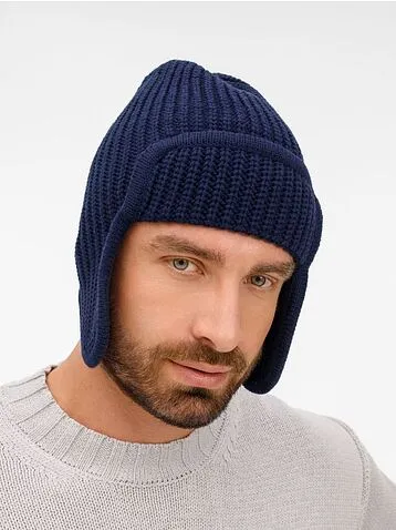 Шапка-ушанка Catch Match, темно-синяя
