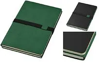 Блокнот Doppio А5, черный/зеленый