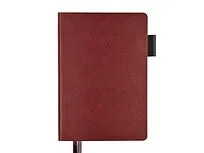 Ежедневник А5 датированный Boston 2026, бордовый с серым обрезом