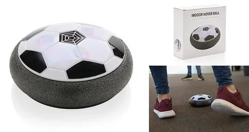 Аэромяч Hoover Ball на воздушной подушке с подсветкой, белый, черый