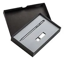 Подарочный набор: ручка и USB флешка, 2037607, серебристый