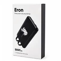 Внешний аккумулятор Eron с подсветкой гравировки, 5000 mAh, чёрный/белый