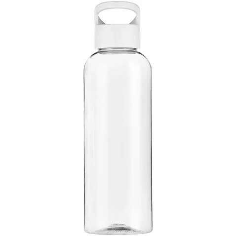Бутылка для воды Plaske, прозрачная с белой крышкой
