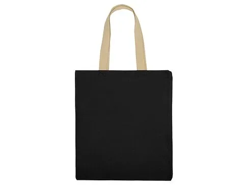 Сумка для шопинга Steady из хлопка с парусиновыми ручками, 260 г/м2, черный